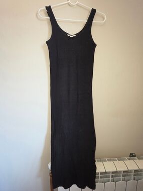 H&M Black Ribbed Tank Maxi Dress